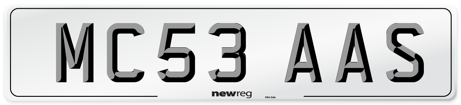 MC53 AAS Number Plate from New Reg